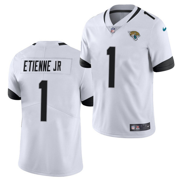 Men's Jacksonville Jaguars #1 Travis Etienne 2021 White NFL Vapor Untouchable Limited Stitched Jersey Men's Jacksonville Jaguars #1 Travis Etienne 2021 White NFL Vapor Untouchable Limited Stitched Jersey